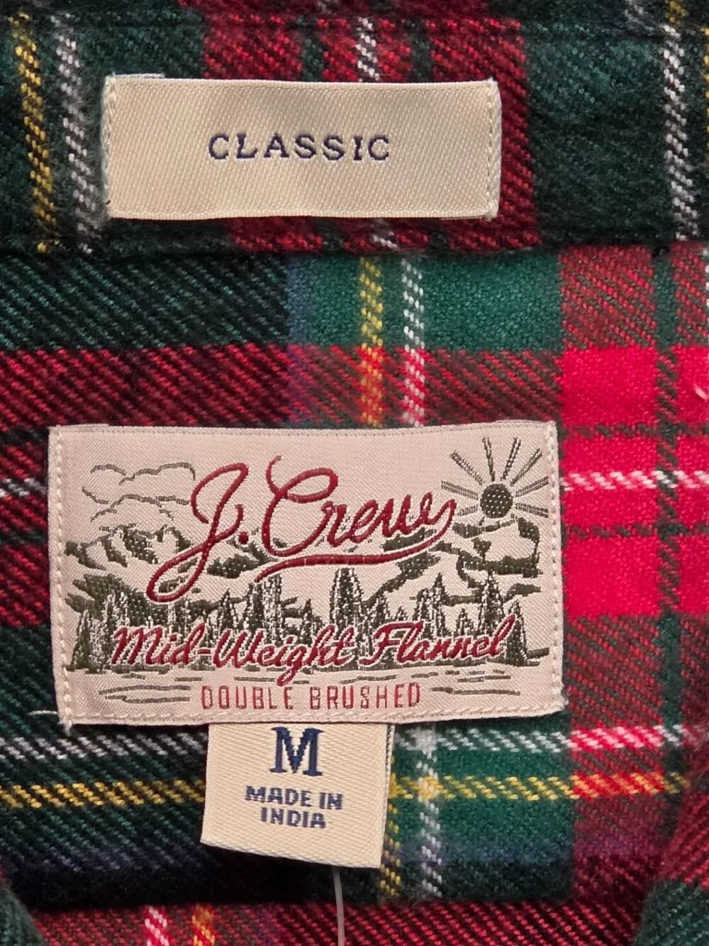J. Crew Double Brushed Flannel Button Down Classic M